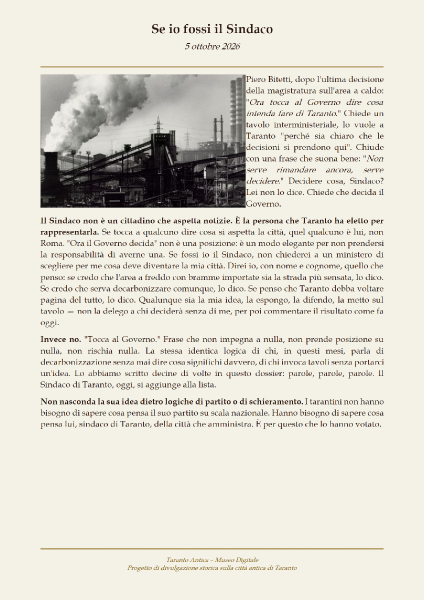 Scheda Se fossi il Sindaco
